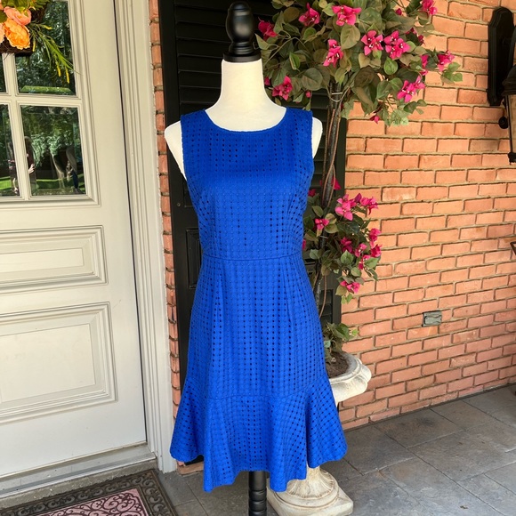 New York & Company Dresses & Skirts - NY&Co Royal Blue Eyelet Dress Size 8